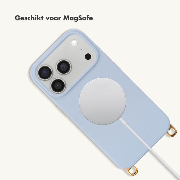 Selencia Rivièra MagSafe Backcover met afneembare haakjes Apple iPhone 17 Pro Max - Powder Blue