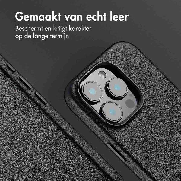 Accezz Echt leren hoesje + MagSafe Wallet Apple iPhone 16 Pro - Onyx Black