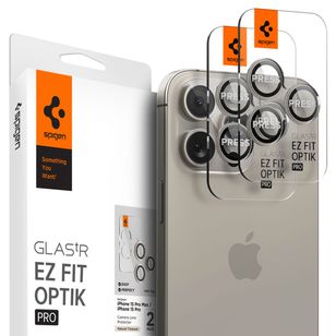 Spigen GLAStR EZ Fit Optik Pro Camera Protector 2 Pack Apple iPhone 15 Pro / 15 Pro Max - Natural Titanium