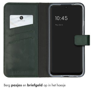 Selencia Echt Lederen Bookcase Samsung Galaxy A34 (5G) - Groen