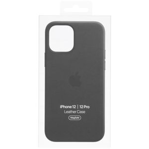 Apple Leather Backcover MagSafe iPhone 12 (Pro) - Black