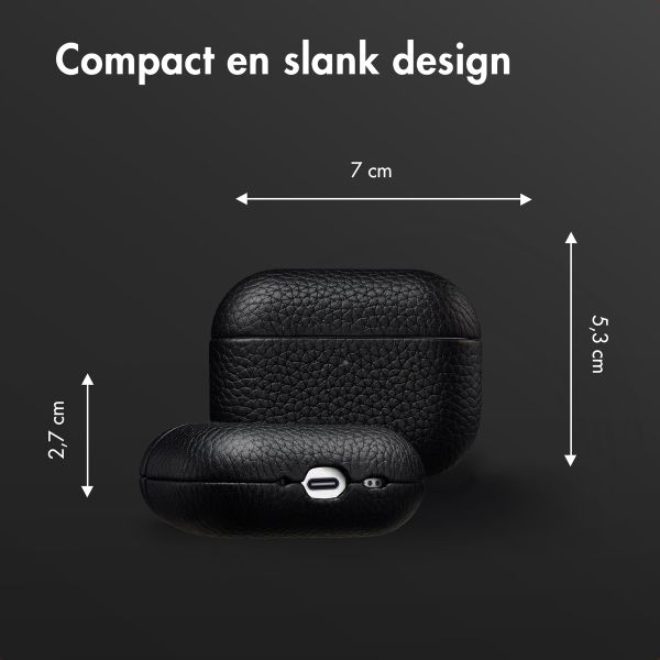 Accezz Echt Leren Case voor de Apple AirPods Pro 3 - Zwart