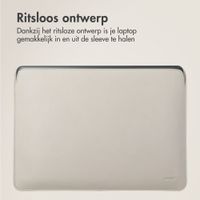 Accezz Leather Laptop hoes Apple MacBook 16 inch - Laptopsleeve - Beige