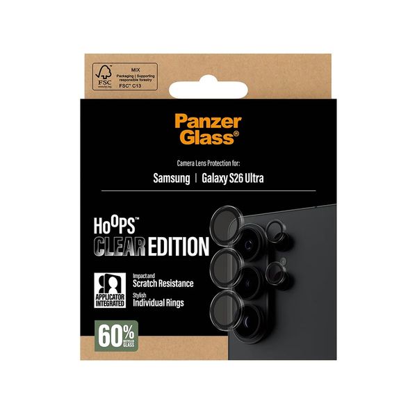 PanzerGlass Camera Protector Hoops Optic Rings Samsung Galaxy S26 Ultra - Transparant