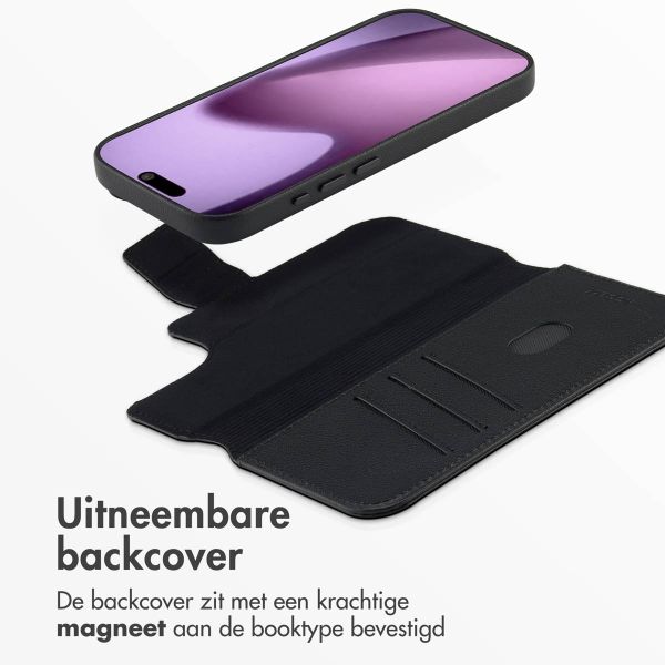 Accezz Leather Bookcase 2-in-1 met MagSafe Apple iPhone 17 - Onyx Black