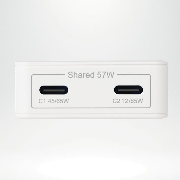 Accezz Ultra Slim GaN Oplader - 2x USB-C - 65W - Wit