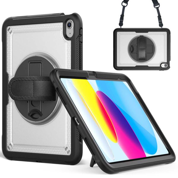 Accezz Rugged Backcover met schouderstrap Apple iPad 11 (2025) 11 inch A16 / iPad 10 (2022) 10.9 inch - Transparent