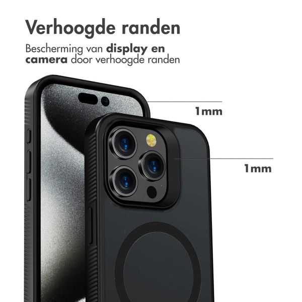 Accezz Rugged Frosted MagSafe Backcover iPhone 15 Pro - Zwart