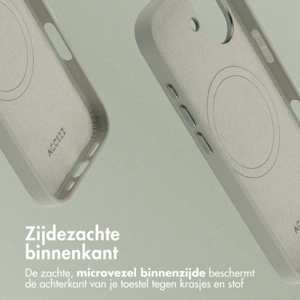 Accezz MagSafe Leather Backcover Apple iPhone 17 - Lichtgrijs