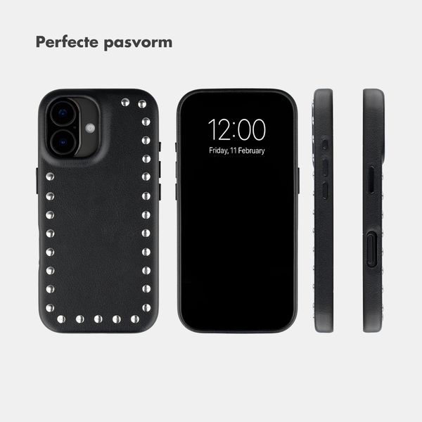 Selencia Studs Backcover met MagSafe Apple iPhone 17 - Velvet Black