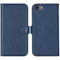 Selencia Echt Lederen Bookcase iPhone SE (2022 / 2020) / 8 / 7 / 6(s) - Blauw