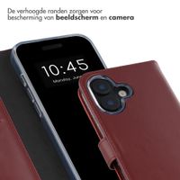 Selencia Echt Leren Bookcase Apple iPhone 16 - Burgundy