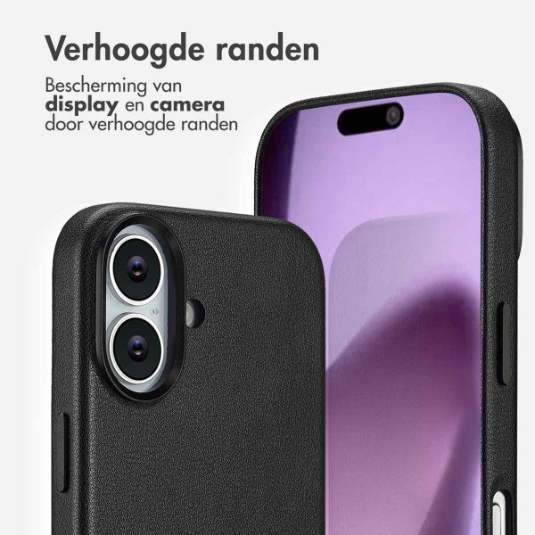 Accezz Echt leren hoesje + MagSafe Wallet Apple iPhone 17 - Onyx Black