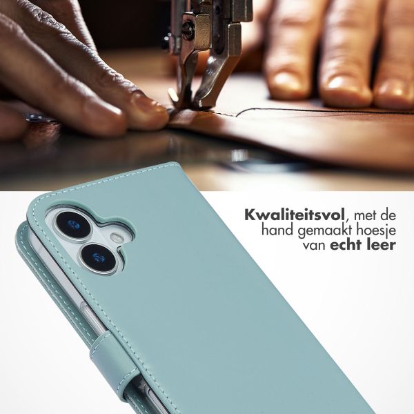 Selencia Echt Leren Bookcase Apple iPhone 17 - Light Blue