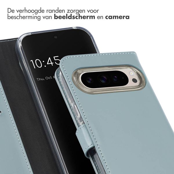Selencia Echt Leren Bookcase Google Pixel 9 / 9 Pro - Air Blue