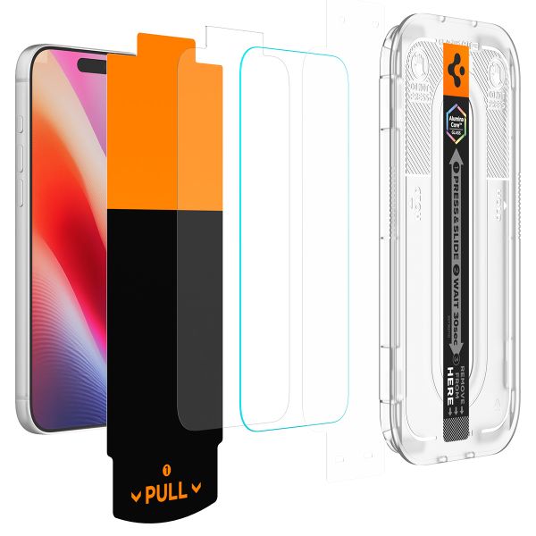 Spigen GLAStR EZ Fit Screenprotector 2 Pack + Applicator Apple iPhone 18 Pro / 17 Pro / 17 / 16 Pro