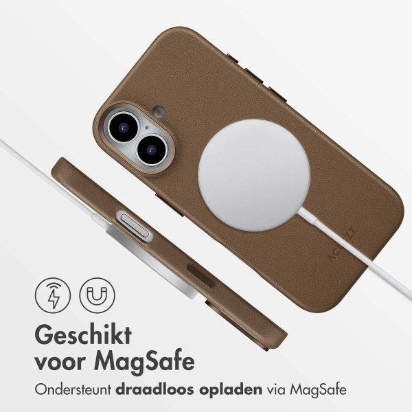 Accezz MagSafe Leather Backcover Apple iPhone 17 - Coffee