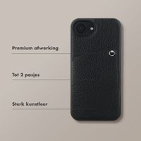Selencia Riva Backcover met Pashouder Apple iPhone 17e / 16e - Zwart