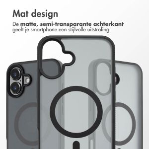 Accezz Rugged Frosted Backcover met MagSafe iPhone 16 Plus - Zwart