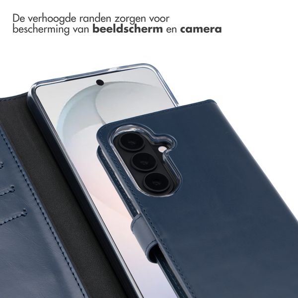 Selencia Echt Leren Bookcase Samsung Galaxy S26 - Donkerblauw
