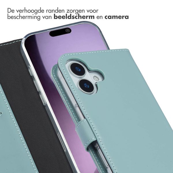 Selencia Echt Leren Bookcase Apple iPhone 17 - Light Blue