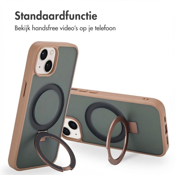 Accezz Ring Stand Backcover met MagSafe Apple iPhone 14 - Bruin