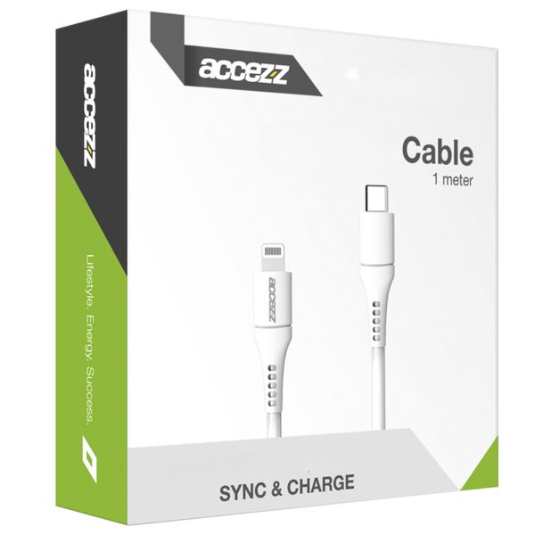 Accezz Lightning naar USB-C kabel - MFi certificering - 1 meter - Wit