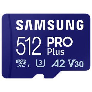 Samsung PRO Plus microSD 2023 - 512GB - inclusief SD Adapter - UHS-I/U3/Full HD/4K UHD