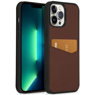 Accezz Premium Leather Card Slot Backcover Apple iPhone 13 Pro Max - Bruin