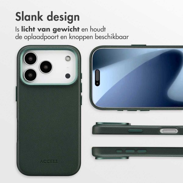 Accezz MagSafe Leather Backcover Apple iPhone 17 Pro - Cedar Green