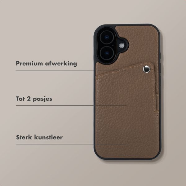 Selencia Riva Backcover met Pashouder Apple iPhone 16 - Mocha Brown