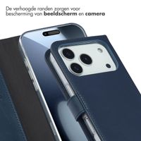 Selencia Echt Leren Bookcase Apple iPhone 17 Pro - Blue