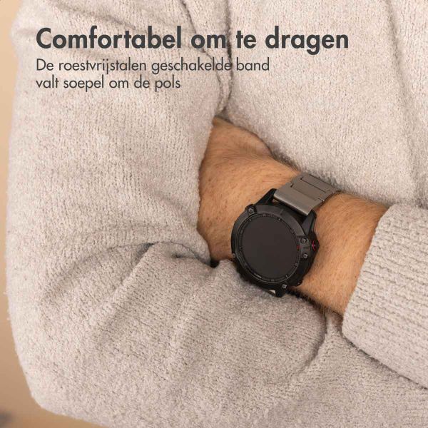 Accezz Mat Titanium bandje voor de Garmin Quickfit 26mm - Titanium