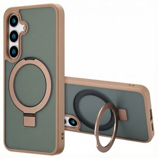 Accezz Ring Stand Backcover met MagSafe Samsung Galaxy S24 - Bruin