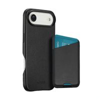 Accezz Accezz iPhone Air Echt Leren hoesje inclusief MagSafe Wallet - Onyx Black