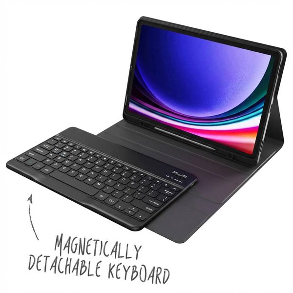 Accezz Bluetooth Keyboard Bookcase Samsung Galaxy Tab S10 Plus / Tab S9 FE Plus / Tab S9 Plus - QWERTY / NL - Zwart