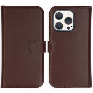 Selencia Echt Lederen Bookcase Apple iPhone 15 Pro - Bruin