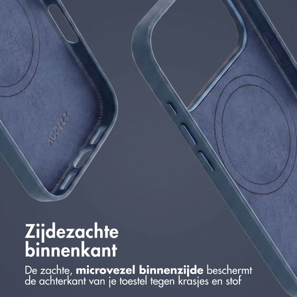 Accezz MagSafe Leather Backcover Apple iPhone 18 Pro / 17 Pro - Nightfall Blue