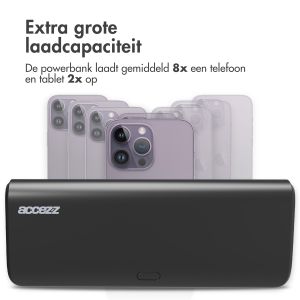 Accezz Omega Series - Powerbank - 20.000 mAh - USB-A & USB-C - Power Delivery - 35 Watt - Zwart