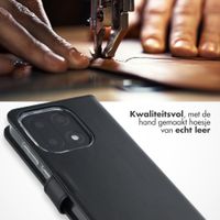 Selencia Echt Leren Bookcase OnePlus 15 - Zwart