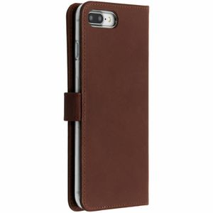 Selencia Echt Lederen Bookcase iPhone 8 Plus / 7 Plus - Bruin