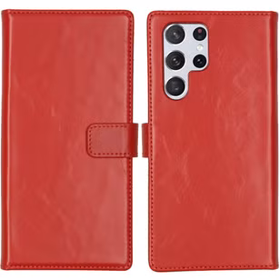 Selencia Echt Leren Bookcase Samsung Galaxy S22 Ultra - Rood