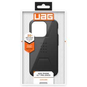 UAG Civilian Backcover MagSafe iPhone 15 Pro - Zwart