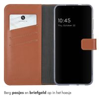 Selencia Echt Leren Bookcase Samsung Galaxy S25 Plus - Lichtbruin