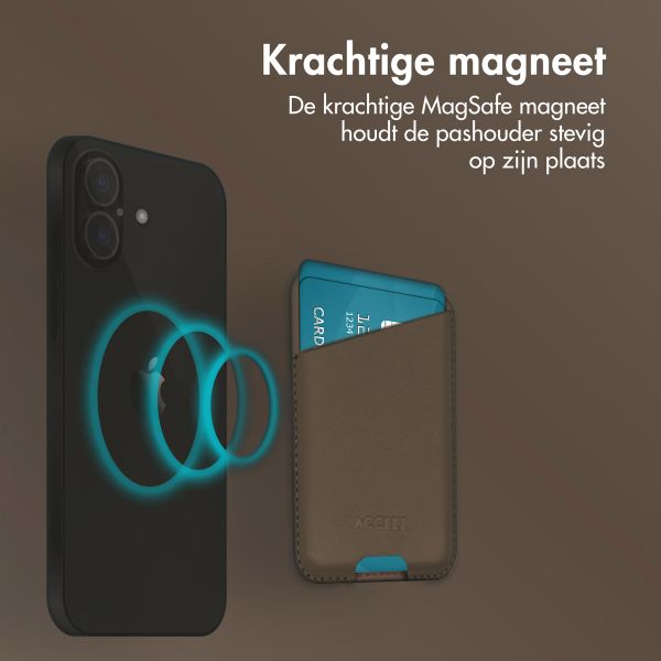 Accezz Leather Cardholder MagSafe - Kaarthouder met MagSafe - Coffee Brown