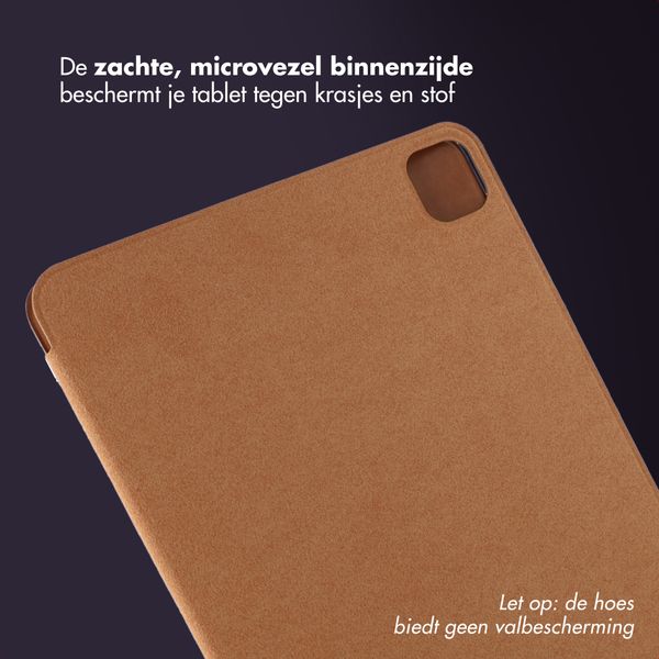 Accezz Leather Trifold Bookcase Apple iPad Pro 13 (2025) M5 / (2024) M4 - Cognac
