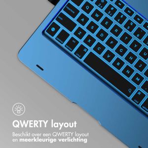 Accezz 360 Slim Keyboard Bookcase QWERTY iPad 10.2 inch (2019/2020/2021) / Air 5 (2022) / Air 4 (2020) / iPad Pro 10.5 (2017) - Donkerblauw