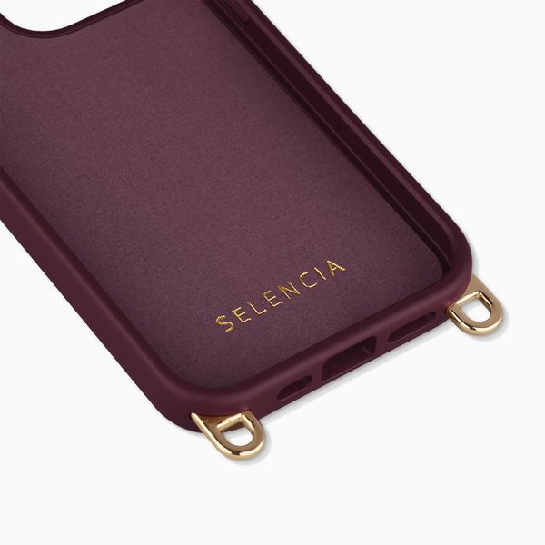 Selencia Rivièra MagSafe Backcover met afneembare haakjes Apple iPhone 14 Pro - Bold Burgundy