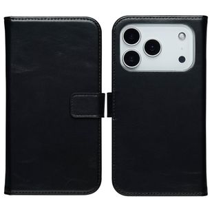 Selencia Echt Leren Bookcase Apple iPhone 17 Pro - Black