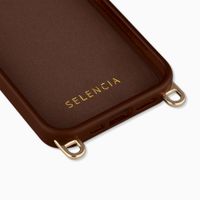 Selencia Rivièra MagSafe Backcover met afneembare haakjes Apple iPhone 15 Pro - Choco Brown